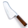 Handcrafted Weapon Knife with Sharp Damascus Steel Blade and Wooden Handle Design
