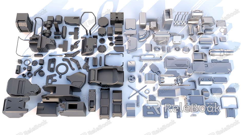 Hard surface mechanical parts combination of mechanical parts model