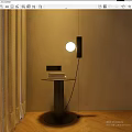 Modern Pendant Light Hanging Above Small Glass Table With Books In Warm Interior Space