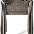 Elegant Gray Fabric Window Curtains with Pleated Design and Valance