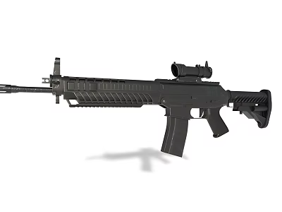 Modern Black Tactical Rifle With Scope Magazine Ergonomic Grip And Durable Design 3d model
