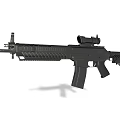Modern Black Tactical Rifle With Scope Magazine Ergonomic Grip And Durable Design