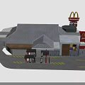 Modern McDonald's Restaurant Building Exterior Featuring Coca Cola Signage And Drive Thru Lane