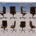Brown Fabric Office Chair With Metal Armrests Swivel Base With Wheels And Modern Design