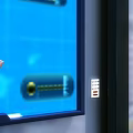 Modern Digital Blue Touch Screen For Decorative Ornaments Set With Control Panel And Hand Interaction