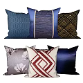 Decorative Throw Pillows With Geometric Floral Striped And Solid Pattern Designs 3d model
