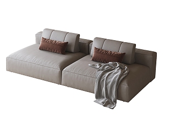 Modern double sofa 3d model