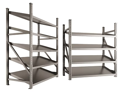 Sturdy Metal Shelving Units With Multiple Shelves For Storage Solutions 3d model