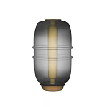 Modern Glass Table Lamp With Yellow Light And Layered Ring Design