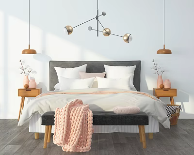 Nordic Double Bed 3d model