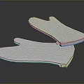 White Textured Kitchen Oven Mitts For Heat Resistant Cooking Use