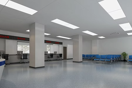 Office Hall Administration Hall 3d model