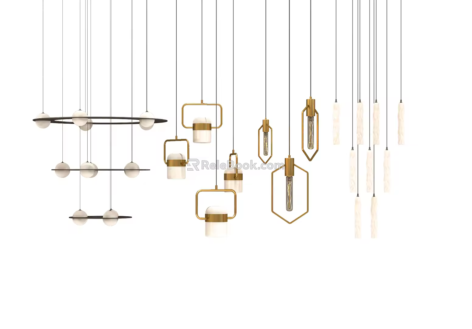 Modern chandelier combination 3d model