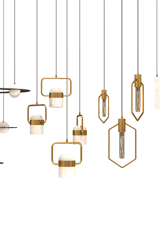 Modern chandelier combination 3d model