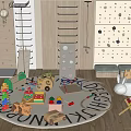Indoor Play Equipment With Climbing Wall Wooden Toys Alphabet Mat Blocks And Easel