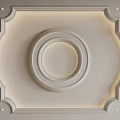 Elegant Decorative Ceiling With Circular Center Ornate Trim And Soft Lighting 3d model
