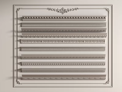 French plaster line plaster components carved 3d model