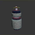 Red Top Silver Container With Layered Design For Household Daily Use Essentials