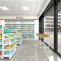 Pharmacy Store with Bright Interior Wide Range of Medicines Health Products and Counter