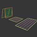 Three Different Shaped Metal Grid Frames With Structured Geometric Design Elements
