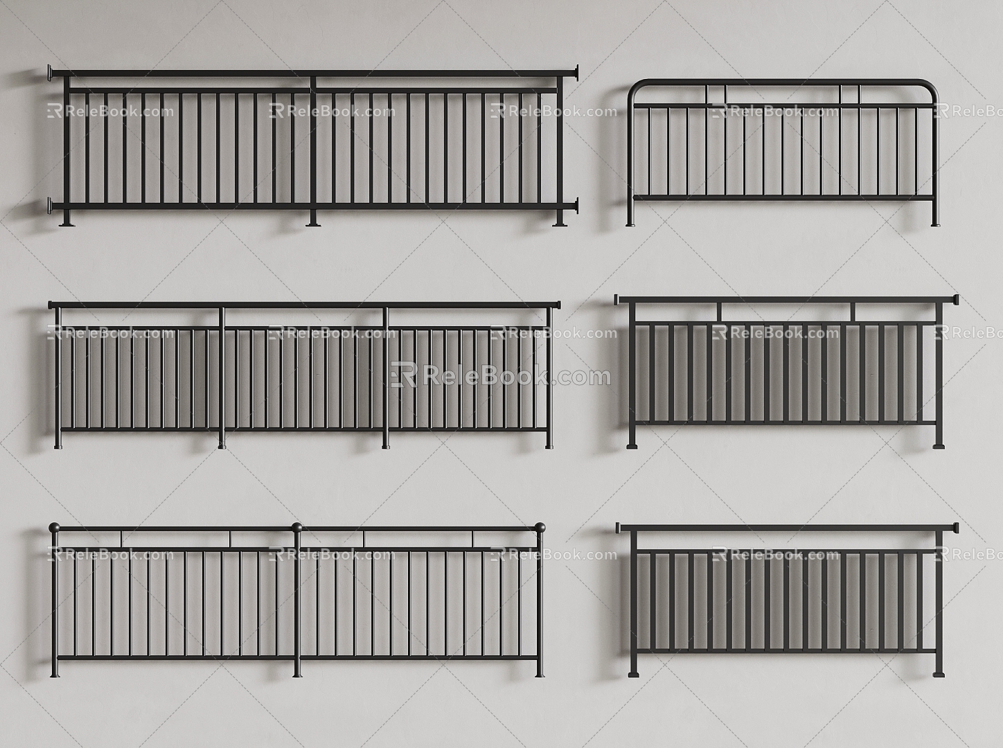 Modern stainless steel guardrail stainless steel protective partition railing 3d model