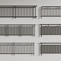 Modern stainless steel guardrail stainless steel protective partition railing 3d model