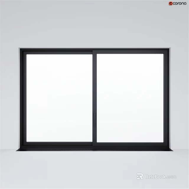 Modern Black Frame Casement Window With Double Glass Panels And Sleek Design 3d model 