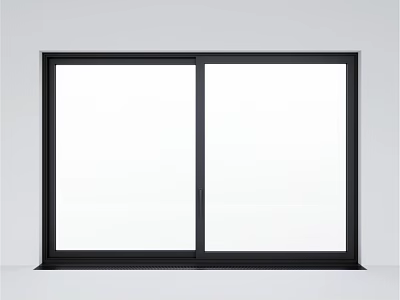 Modern Black Frame Casement Window With Double Glass Panels And Sleek Design 3d model