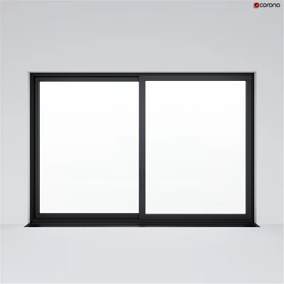 Modern Black Frame Casement Window With Double Glass Panels And Sleek Design 3d model