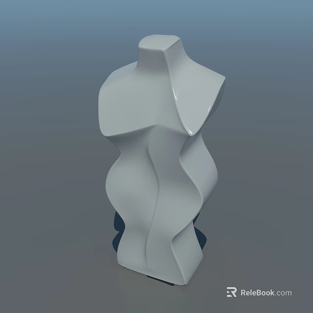 White Abstract Wavy Decorative Ornament Set For Modern Home Decor 3d model 