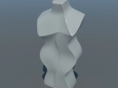 White Abstract Wavy Decorative Ornament Set For Modern Home Decor 3d model