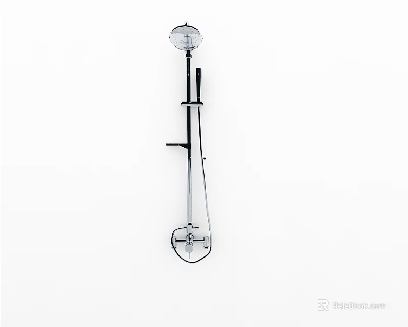 Modern Chrome Shower System With Rainfall Head And Handheld Sprayer 3d model 
