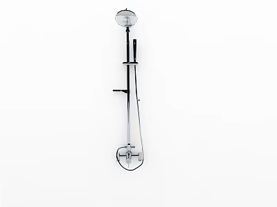 Modern Chrome Shower System With Rainfall Head And Handheld Sprayer 3d model