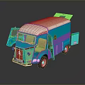 minibus minivan driverless bus school bus van box car 3d model
