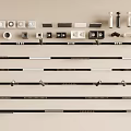 Various Downlights and Spotlights with Black White Fixtures and Installation Parts