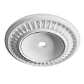 White Decorative Ceiling Rose With Ornate Pattern And Central Mounting Hole 3d model