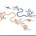 Colorful Curved Molecular Chains in Various Colors Form Complex Scientific Structure Model