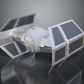 Detailed TIE Fighter 3D Model Showcasing Metallic Wings And Futuristic Design