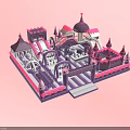 Castle Themed Playground Design With Towers Slides Arches And Decorative Spires