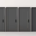 Multiple Gray Security Doors With Modern Design Displayed Side by Side 3d model