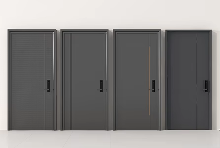 Modern security door entry door password lock 3d model