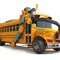 Fun Electric Toy School Bus with Mechanical Arm and Interactive Features for Kids