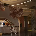 Elegant Modern Hotel Lobby Interior With Artistic Decor And Reception Desk
