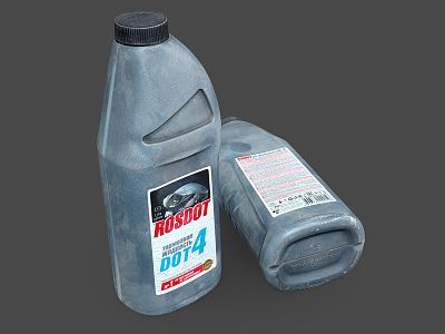 Modern brake fluid bottle model