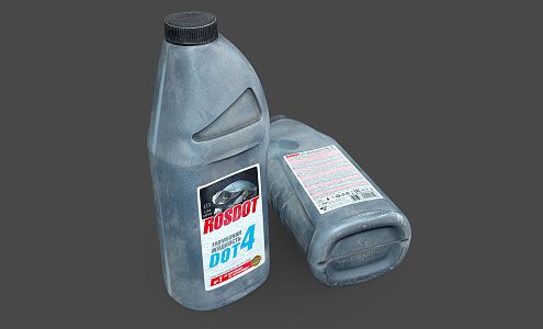 Modern brake fluid bottle 3d model