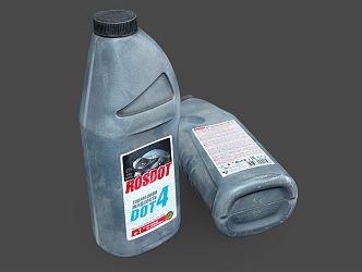 Modern brake fluid bottle 3d model