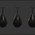 Three Silver Metallic Speed Bags For Boxing Sports Training Equipment