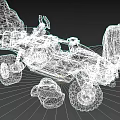 Rugged Off Road Vehicle Navigating Rocky Desert Terrain With Large Tires And Open Design