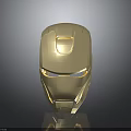 Shiny Gold Iron Man Helmet With Metallic Finish Detailed Design And Sleek Surface