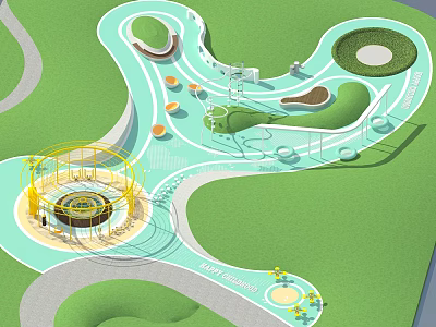 Modern children's play area children's playground 3d model